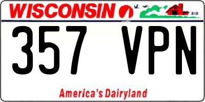 WI license plate 357VPN