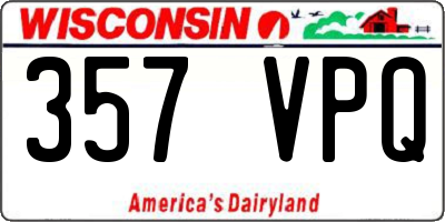WI license plate 357VPQ