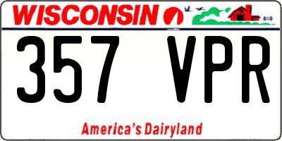 WI license plate 357VPR