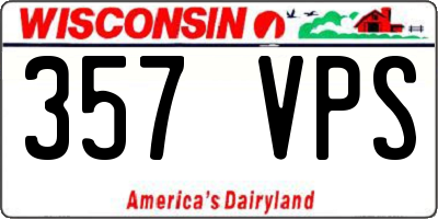WI license plate 357VPS