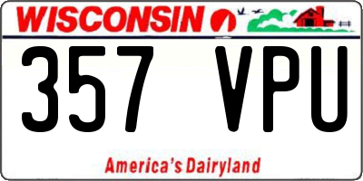 WI license plate 357VPU