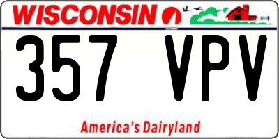 WI license plate 357VPV