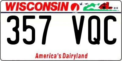 WI license plate 357VQC