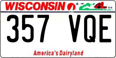 WI license plate 357VQE