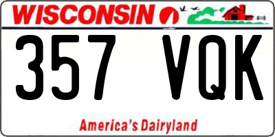 WI license plate 357VQK