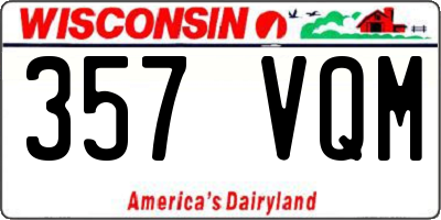 WI license plate 357VQM