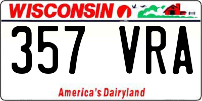 WI license plate 357VRA