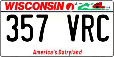 WI license plate 357VRC