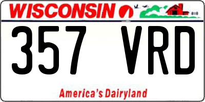 WI license plate 357VRD