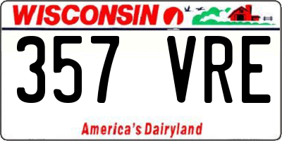 WI license plate 357VRE