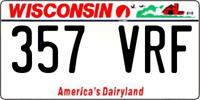 WI license plate 357VRF