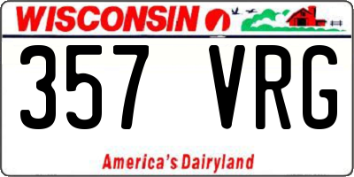 WI license plate 357VRG