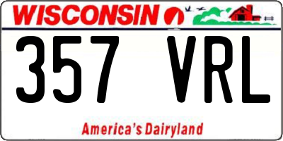 WI license plate 357VRL