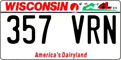 WI license plate 357VRN
