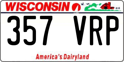 WI license plate 357VRP