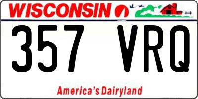 WI license plate 357VRQ