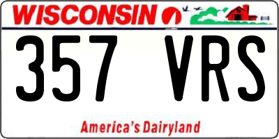WI license plate 357VRS