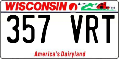 WI license plate 357VRT