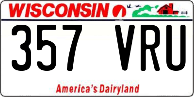 WI license plate 357VRU