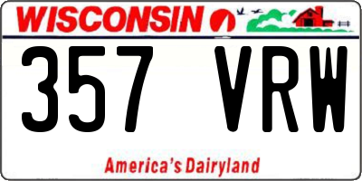 WI license plate 357VRW