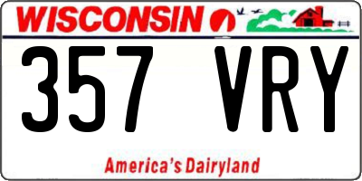 WI license plate 357VRY