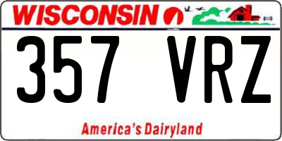 WI license plate 357VRZ