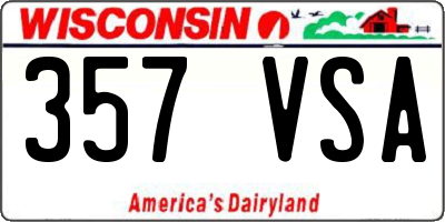 WI license plate 357VSA