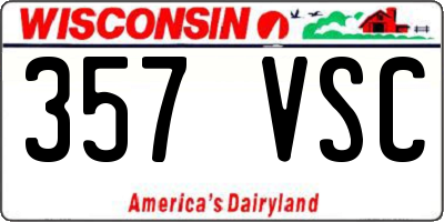 WI license plate 357VSC
