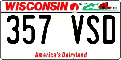 WI license plate 357VSD