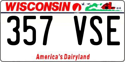 WI license plate 357VSE