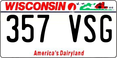 WI license plate 357VSG