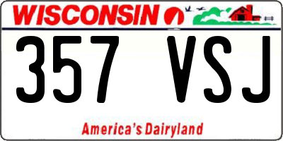 WI license plate 357VSJ