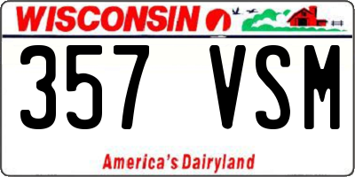 WI license plate 357VSM