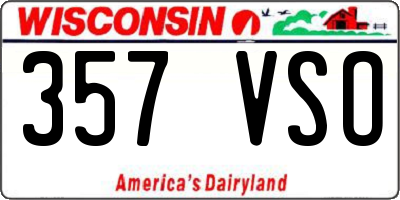 WI license plate 357VSO
