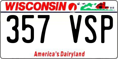 WI license plate 357VSP