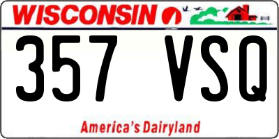 WI license plate 357VSQ
