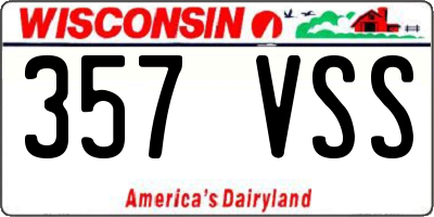 WI license plate 357VSS