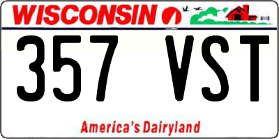 WI license plate 357VST