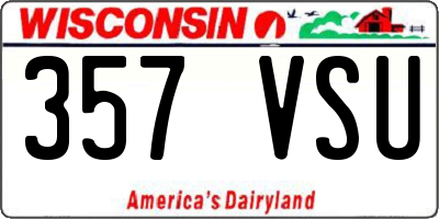 WI license plate 357VSU