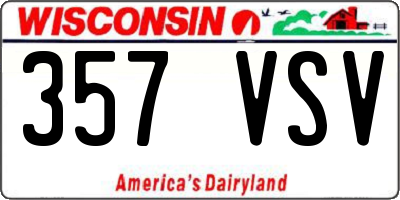 WI license plate 357VSV