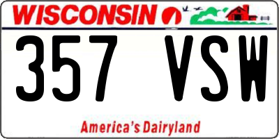 WI license plate 357VSW