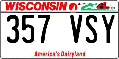WI license plate 357VSY