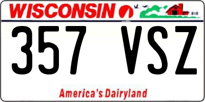 WI license plate 357VSZ