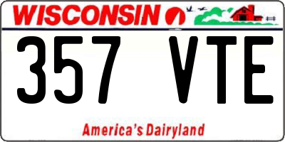WI license plate 357VTE