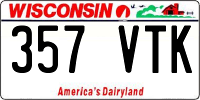 WI license plate 357VTK