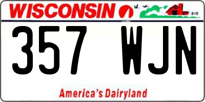 WI license plate 357WJN