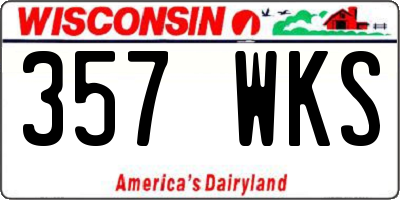 WI license plate 357WKS