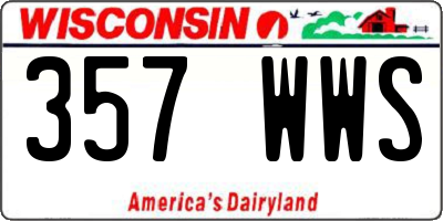 WI license plate 357WWS