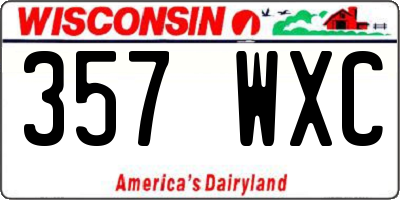 WI license plate 357WXC