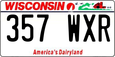 WI license plate 357WXR